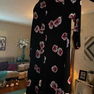 Tommy Hilfiger Black Dress with Pink Floral Design
